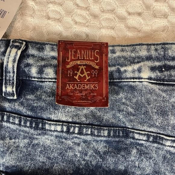 NWT Y2K Akademiks Jeanius Jeans 36x32 Acid Wash Skinny Fit Deadstock – Vintage - Picture 8 of 9
